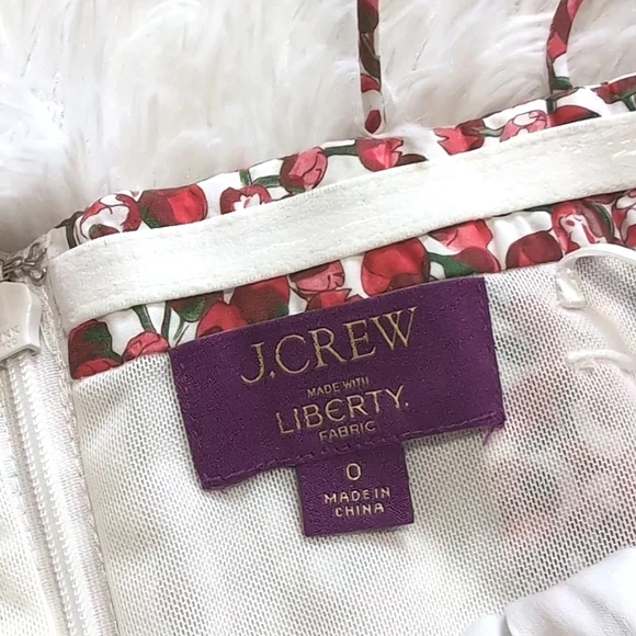 J. Crew Red Roses Cropped Bustier Peplum Top in Eliza Liberty Fabric - Picture 12 of 13